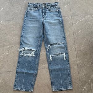 Maje Boyfriend Distressed Blue Jeans